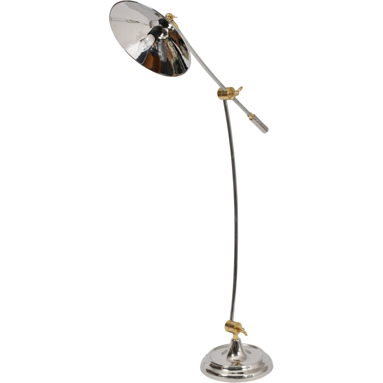 Haku Brass & Silver Adjustable Floor Lamp
